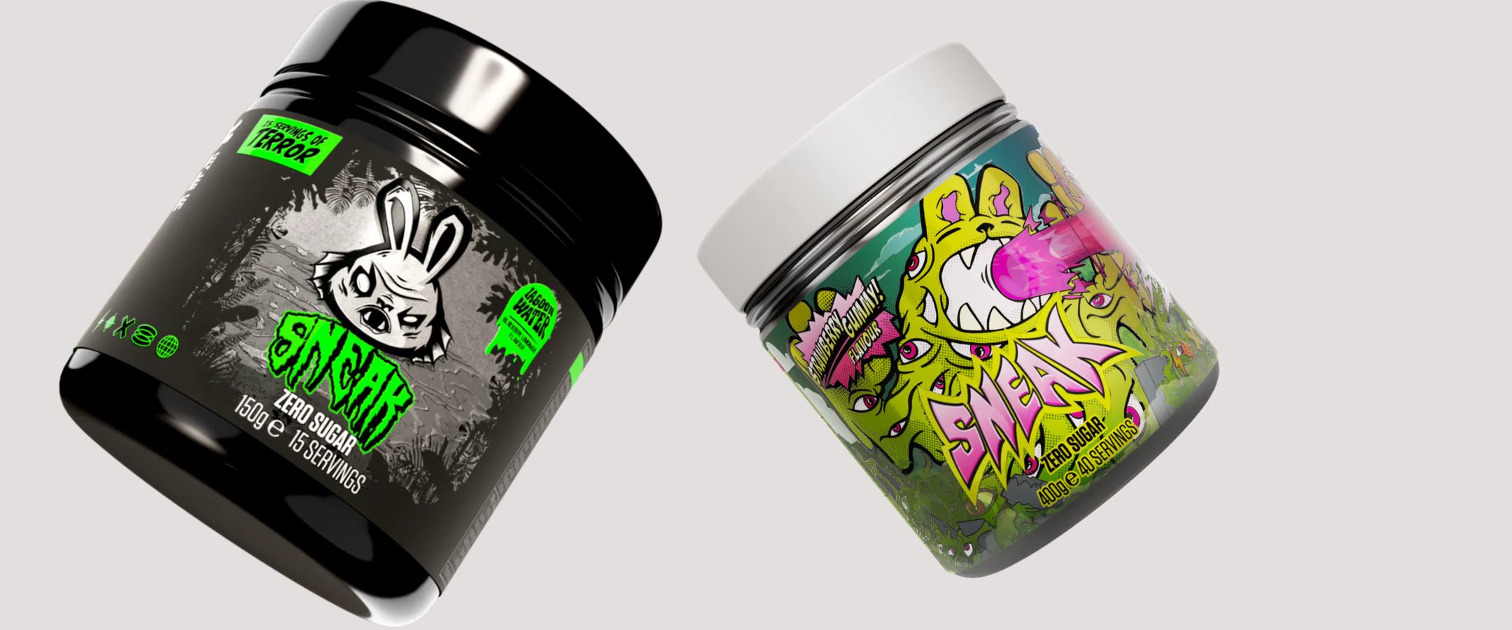 sneak energy tins on a red background