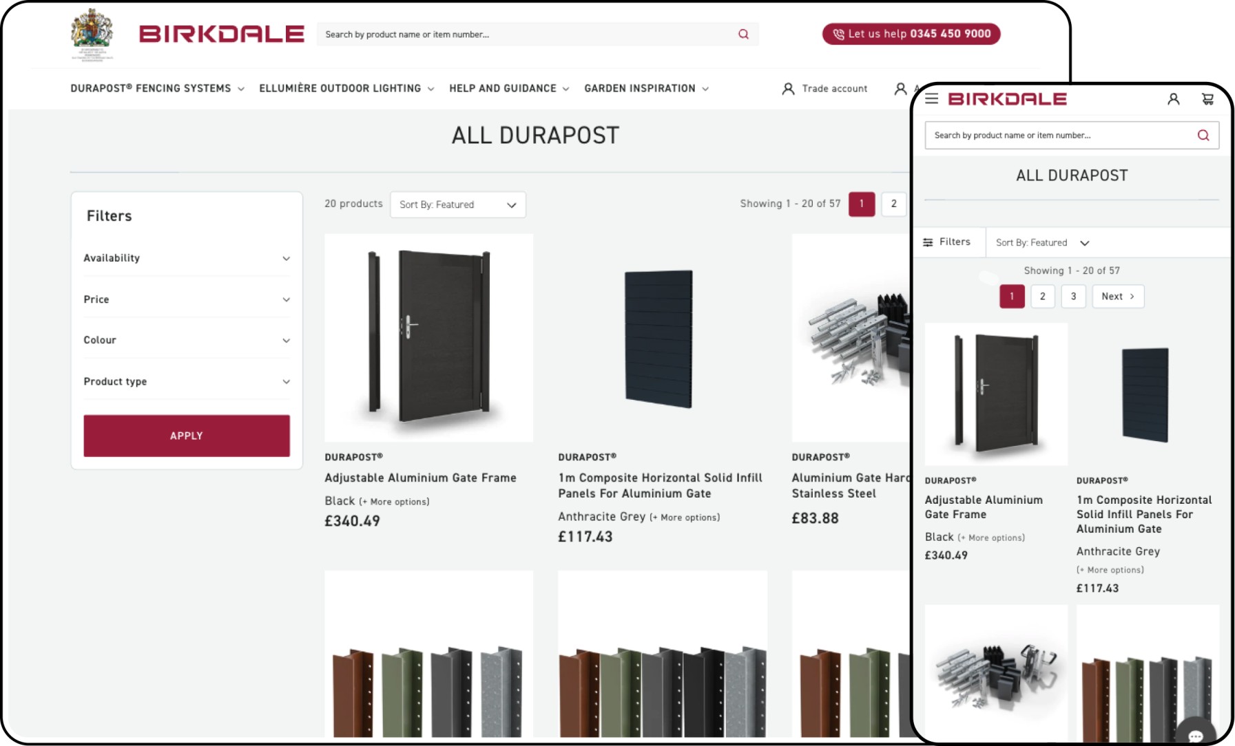 birkdale ecommerce store collection page
