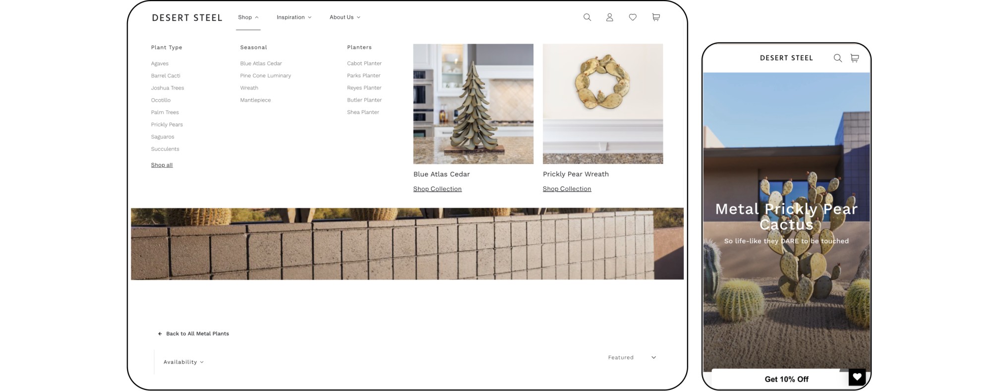 desert steel shopify store on desktop and mobile