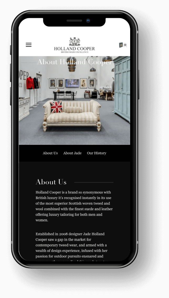 Holland Cooper Mobile About