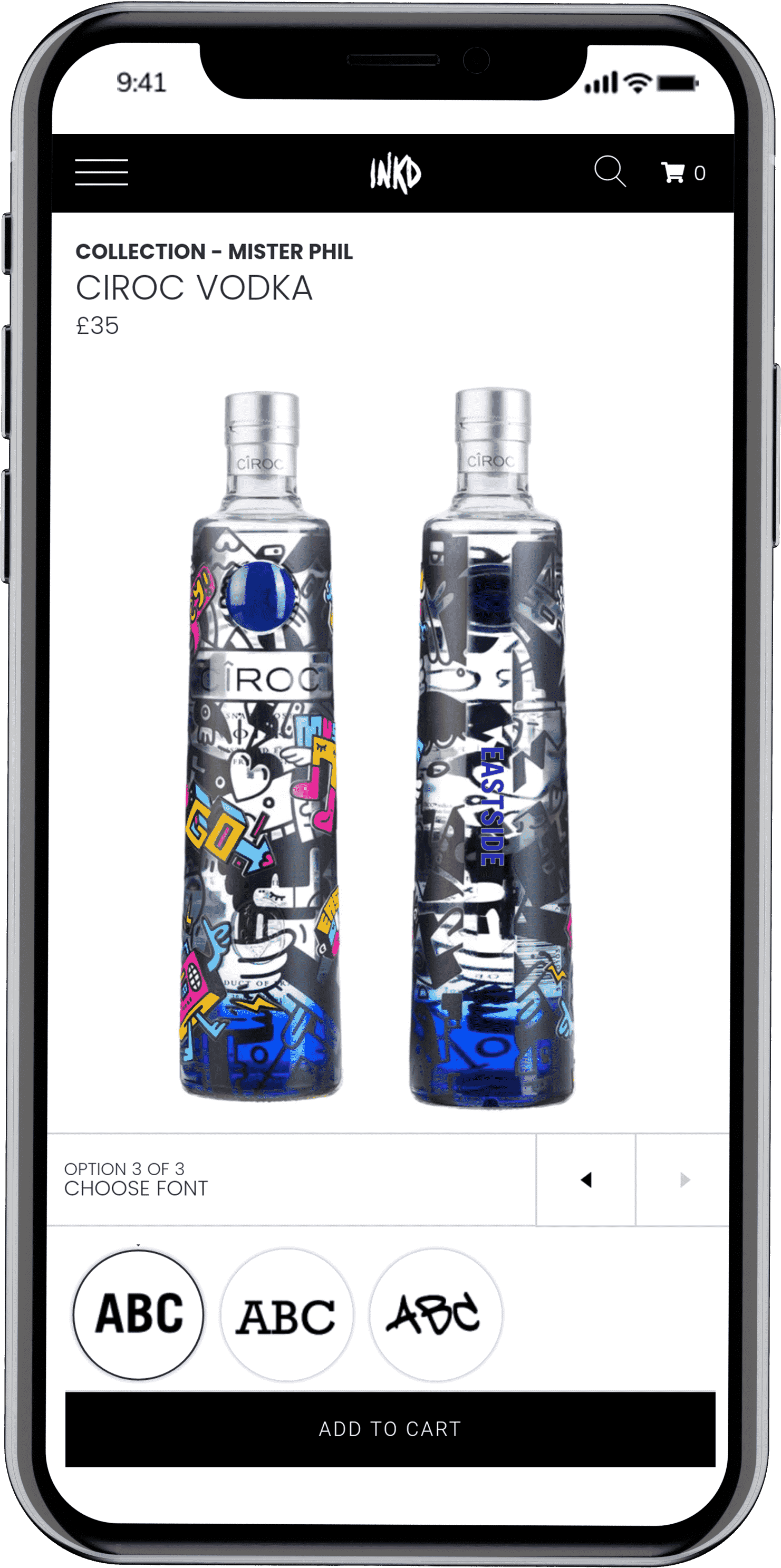 personalised vodka bottle