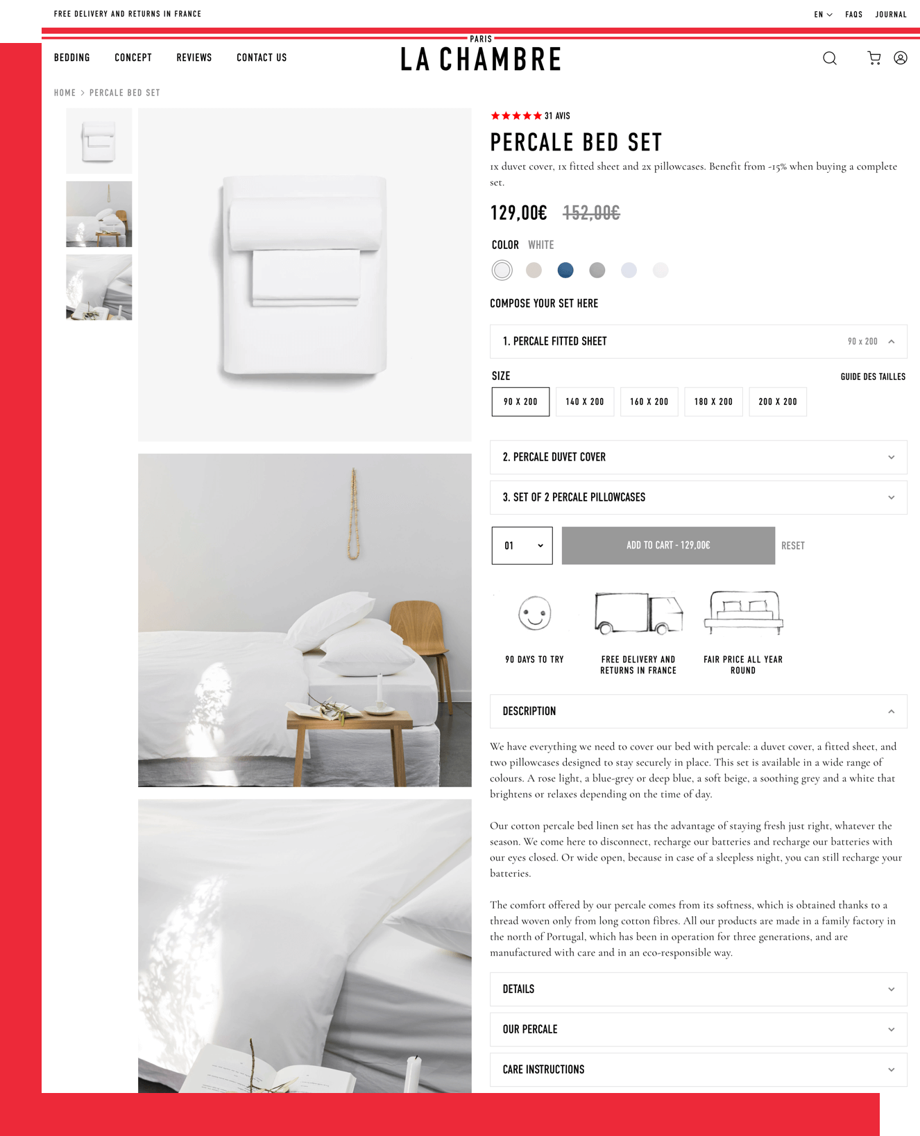 La Chambre Product Page
