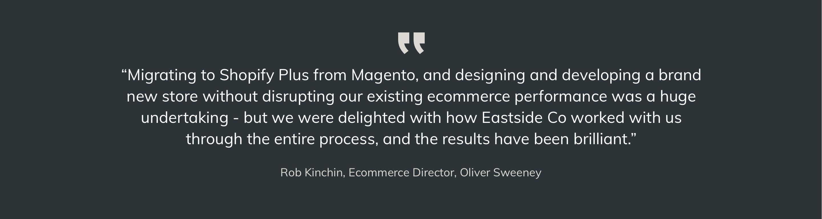 Oliver Sweeney Shopify Quote