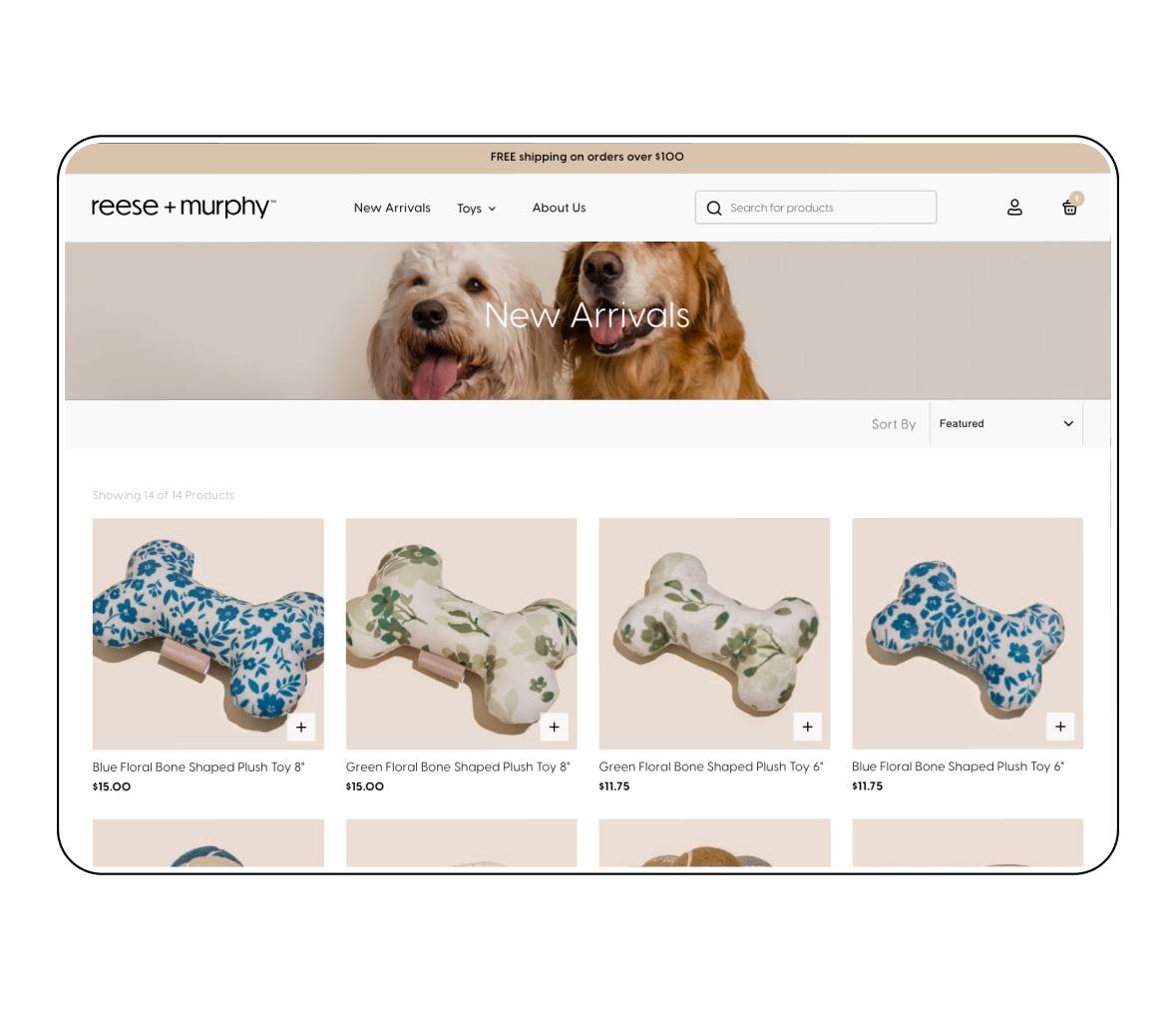 reese and murphy shopify store collection page
