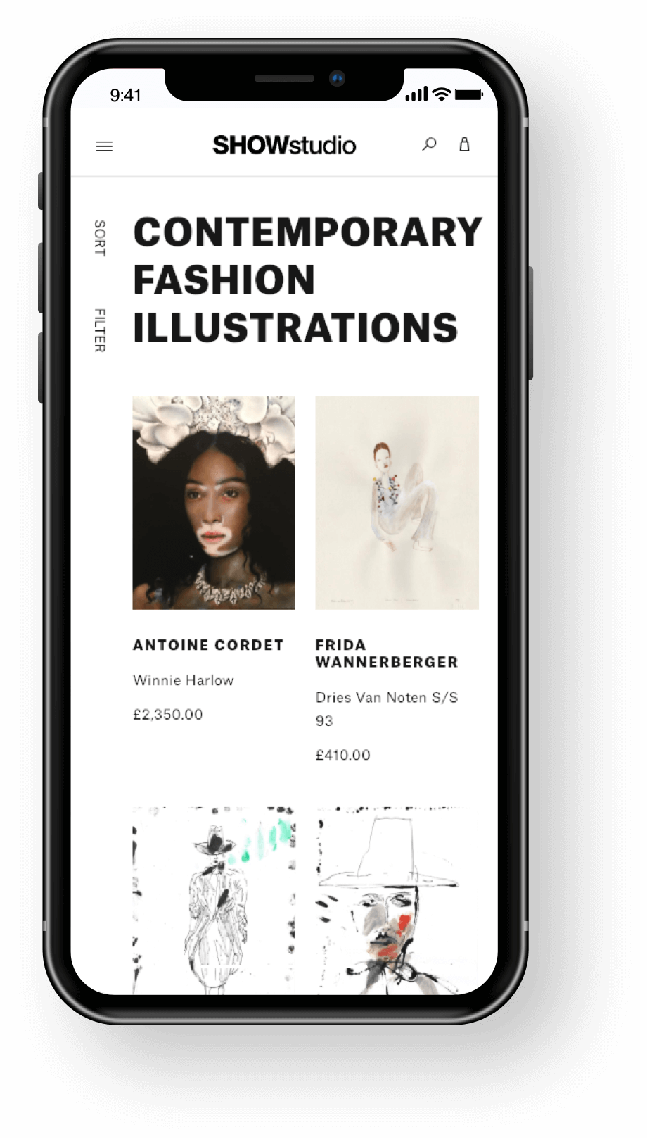 SHOWstudio Mobile Categories