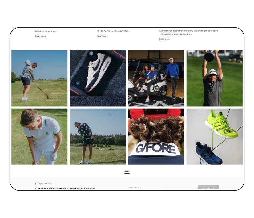 trendygolf site on desktop