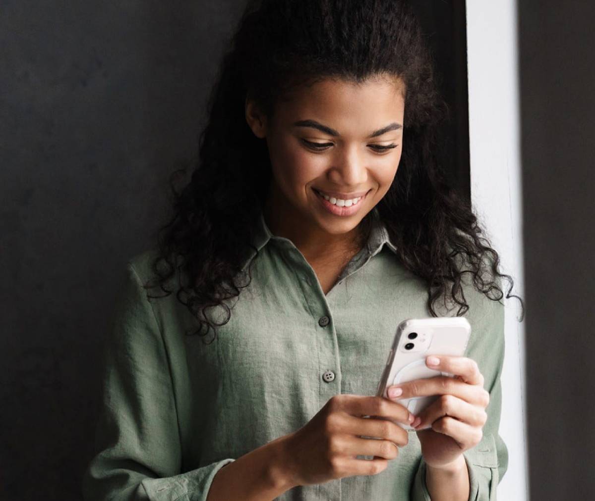 woman using mobile phone