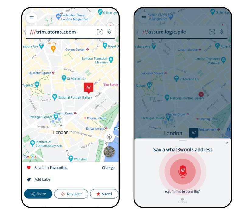 what3words on mobile phone ecommerce checkout
