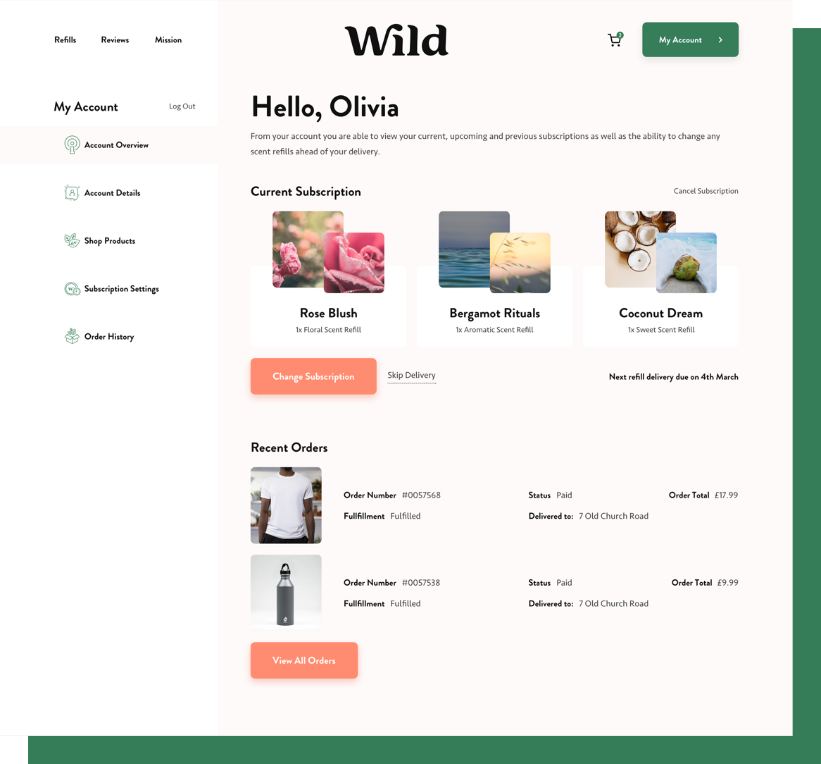 Wild Deo Subscription Dash