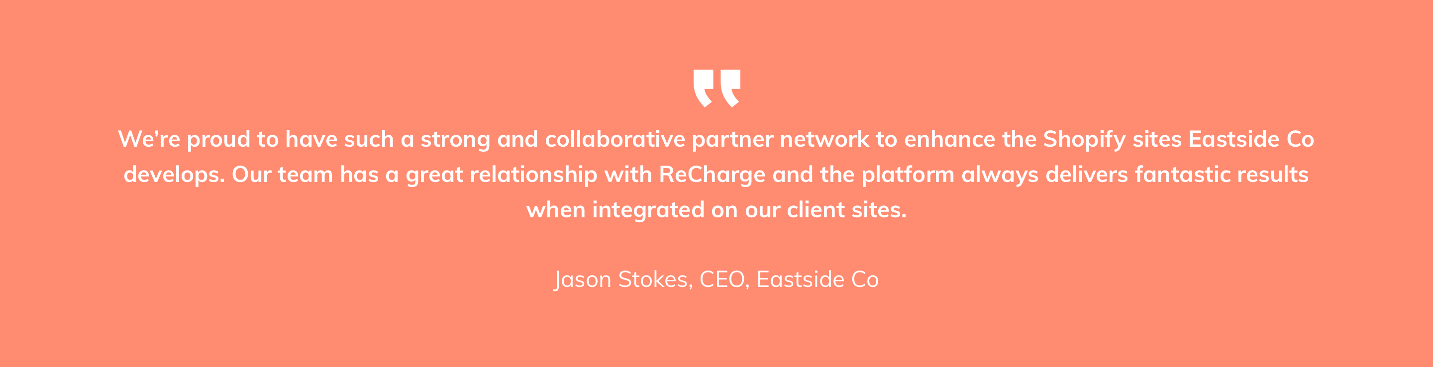 Jason Stokes ReCharge Quote